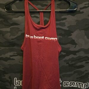 Booty Boot Camp Women's Burgundy Racerback Tank Top